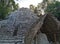 Mayan pyramid surrounded by the tropical trees