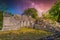 Mayan ruins of La Iglesia Chichen Itza, Yucatan, Mexico, Maya civilization with Milky Way Galaxy stars night sky