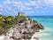 Mayan Ruins Perched Above The Caribbean Sea