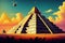 Mayan temple historic ancient famous pyramid generative ai illustration