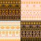 Mayan, tribal ethnic motifs geometric patterns set.