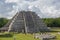 Mayapan, Mexico: Tourists visit the Mayan Temple of Kukulcan