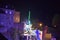 Mayen, Germany - 10 17 2023: Lights of the Lukasmarkt below the castle