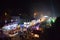 Mayen, Germany - 10 17 2023: Lights of the Lukasmarkt, populated main stree