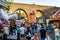 Mayen Germany 14.10.2018 fairground huge hot dog store at folk festival in Rhineland Palantino lukasmarkt Mayen