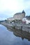 Mayenne castle and river, France