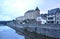 Mayenne castle and river, France