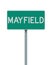 Mayfield green road sign