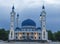 Maykop,Republic of Adygea, Russian Federation 05.28.2022 : Cathedral Mosque,evening time of day summer evening