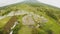 Mayon Volcano near Legazpi city in Philippines. Aerial view over rice fields. Mayon Volcano is an active volcano and