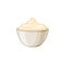 Mayonnaise bowl on a white isolated background. icon. Sauce. Vector cartoon illustration.