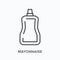 Mayonnaise flat line icon. Vector outline illustration of polymer sauce pack. Black thin linear pictogram for doypack