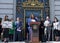 Mayor London Breed speaking at a press conf to mark the 10 yr anniversary of the launch of Vision Zero and street safety