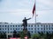 Mayor\'s Office in Osh. Lenin monument from afar.