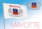 Mayotte official national flag and coat of arms, French territory, Africa