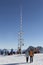 Maypole on top of Zugspitze mountain, Bavaria, Germany
