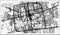 Mazar-i-Sharif Afghanistan City Map in Black and White Color in Retro Style. Outline Map
