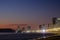 Mazatlan sinaloa beach at night with luminous city in the background