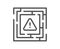 Maze attention line icon. Labyrinth important warning sign. Vector