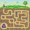 Maze for children - nature, stones and precious stones under the ground