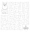 A maze for children with a royal corgi. Cute dog is looking for a crown. Children's educational game, coloring book.
