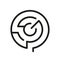 Maze Circle Line Icon. Circular Labyrinth Linear Pictogram. Abstract Round Outline Sign. Logic Game, Mystery Challenge