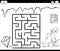 Maze with dwarf and gem for coloring