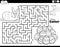 maze with Easter Bunny and Easter eggs coloring page