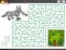 Maze educational game with wolf and forest