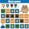 Maze game, animals theme. Kids activity sheet. Logic labyrinth game with code navigation