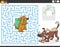 maze game with cartoon dogs animal characters