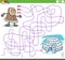 Maze game with cartoon Eskimo character and igloo