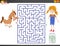 Maze game with cartoon girl and pony