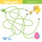 Maze game for children. Easter egg hunt activity. Help chicken find way to egg