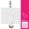 Maze game for children. Help the boat get to the lighthouse.