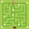 Maze game for children. Help bunny find way to Easter eggs