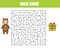 Maze game for children. Help kid find gift box