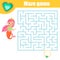 Maze game for children. Help mermaid find treasure