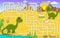 Maze game for children. Help mommy dinosaur to get to baby dinosaur.