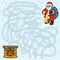 Maze game for children: Santa Claus and fireplace