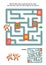 Maze game with circle and marked doors