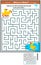 Maze game with ducklings and pond