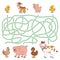 Maze game (farm animals - cow, pig, chicken, duck)