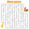 Maze game. Help chicken find hen. Activity for children and kids