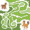 Maze game: help the little horse to find the way to mother