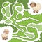 Maze game: Help the sheep to find the little lamb