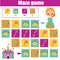 Maze game. Kids activity sheet. Logic labyrinth with code navigation