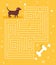 Maze game for kids Dachshund looking for a bone Vector. Cartoon. Isolated art