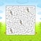 Maze. Game for kids. Funny labyrinth. Education developing worksheet. Activity page. Puzzle for children. Cute cartoon style.