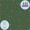 Maze game for kids, hare and carrot